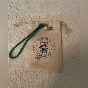 Blair Ritchey Green Sailcord Wristlet Phone Cord and Clear Plastic Phone Tether